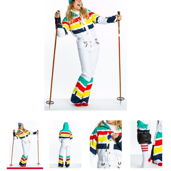 Shinesty females white retro striped Fitzkee suit. NWT medium - Picture 2 of 9